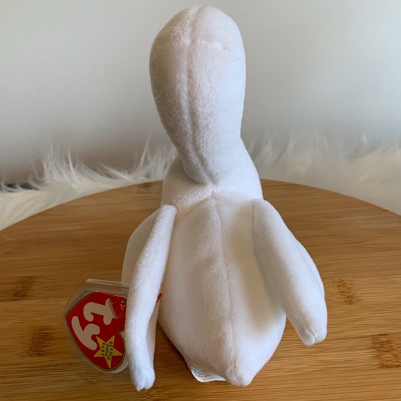 Ty (11) Gracie Beanie Baby White Plush with Orange Accents - Picture 3 of 8